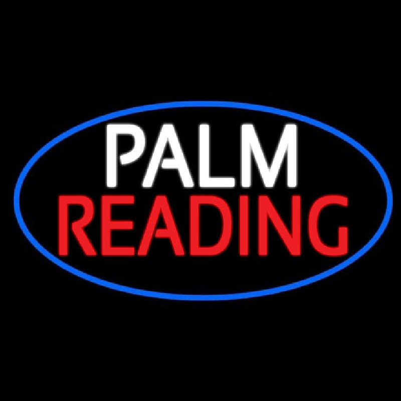 Palm Reading Blue Border Leuchtreklame