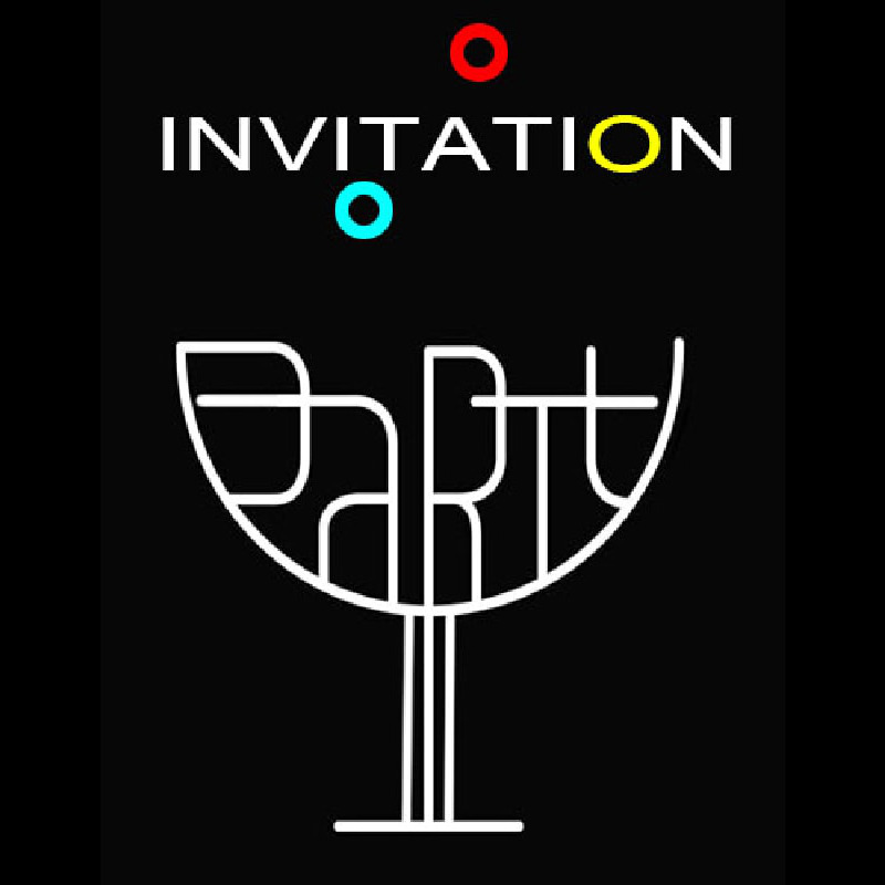 Party Invitation Leuchtreklame