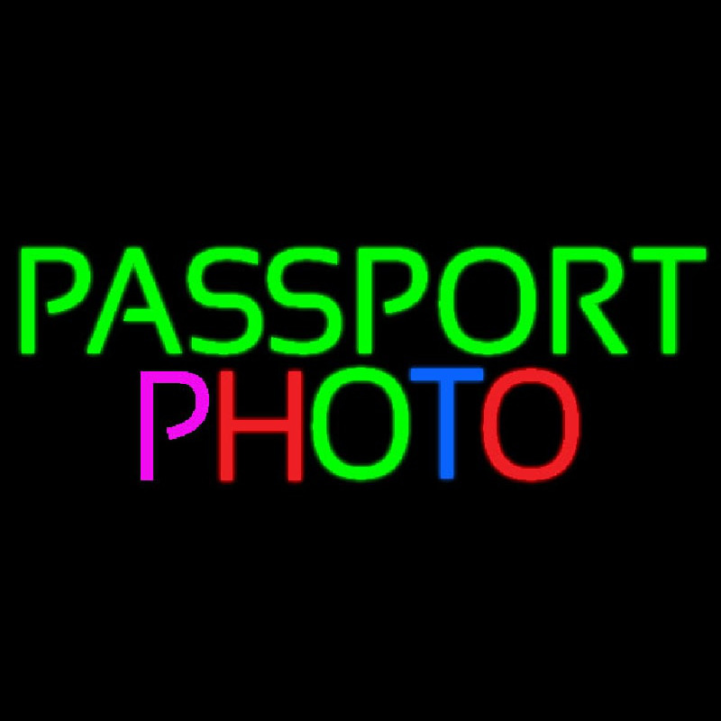 Passport Multi Color Photo Leuchtreklame