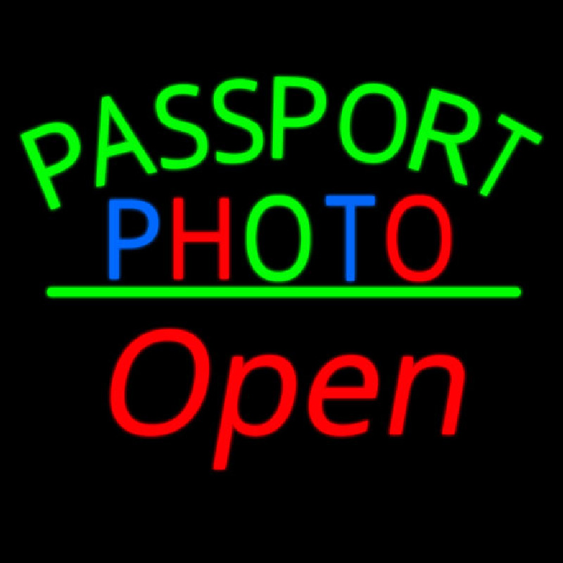 Passport Multi Color Photo With Open 2 Leuchtreklame