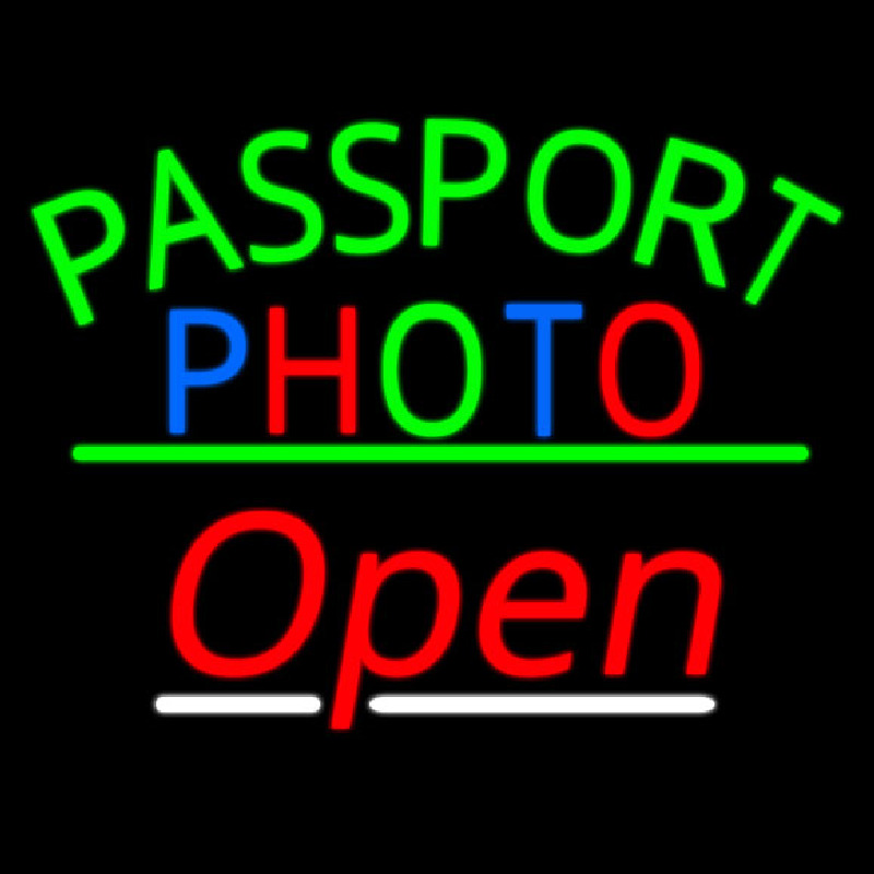 Passport Multi Color Photo With Open 3 Leuchtreklame