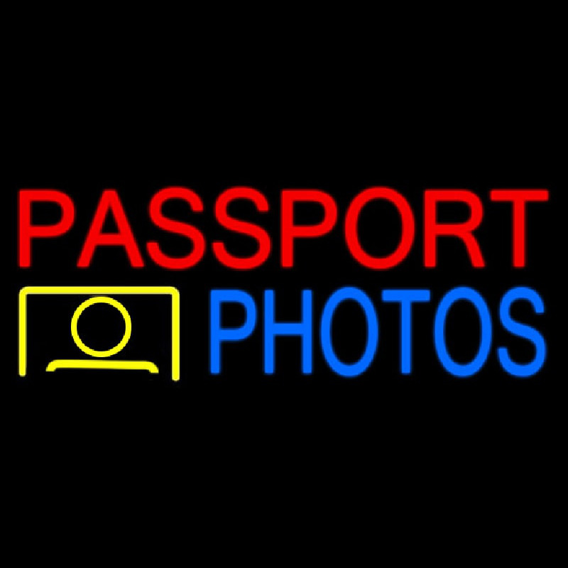 Passport Photos Block Logo Leuchtreklame