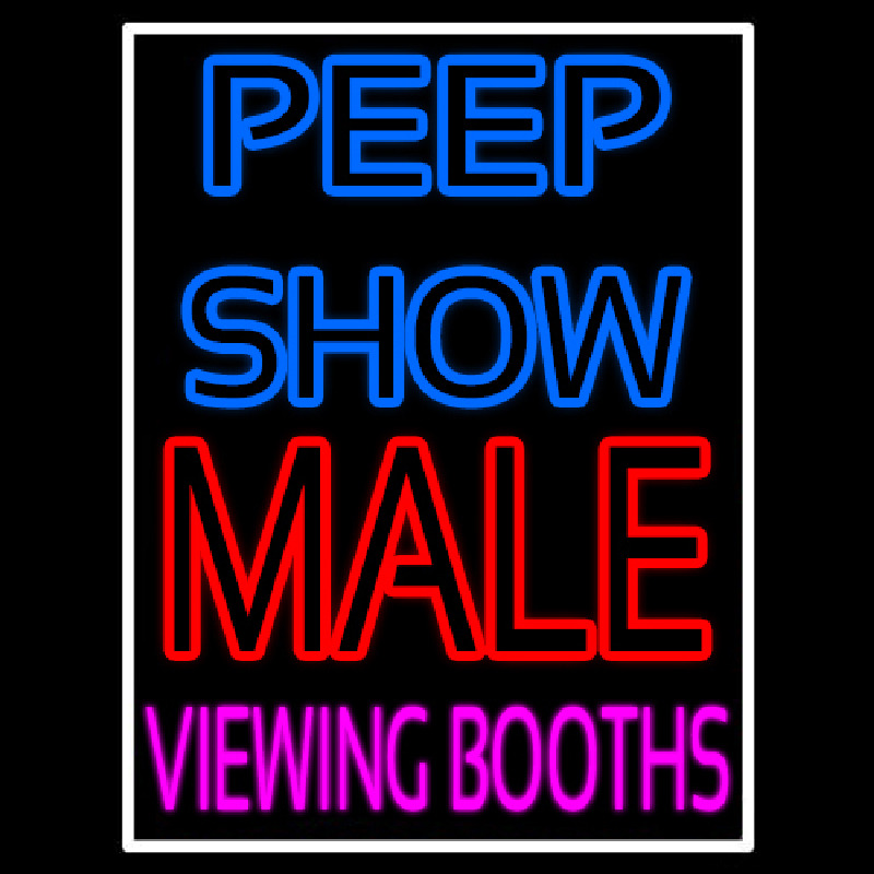 Peepshow Male Viewing Booth Leuchtreklame