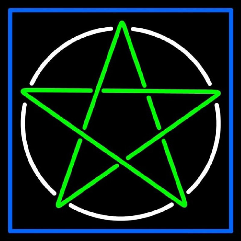 Pentacle With Border Leuchtreklame