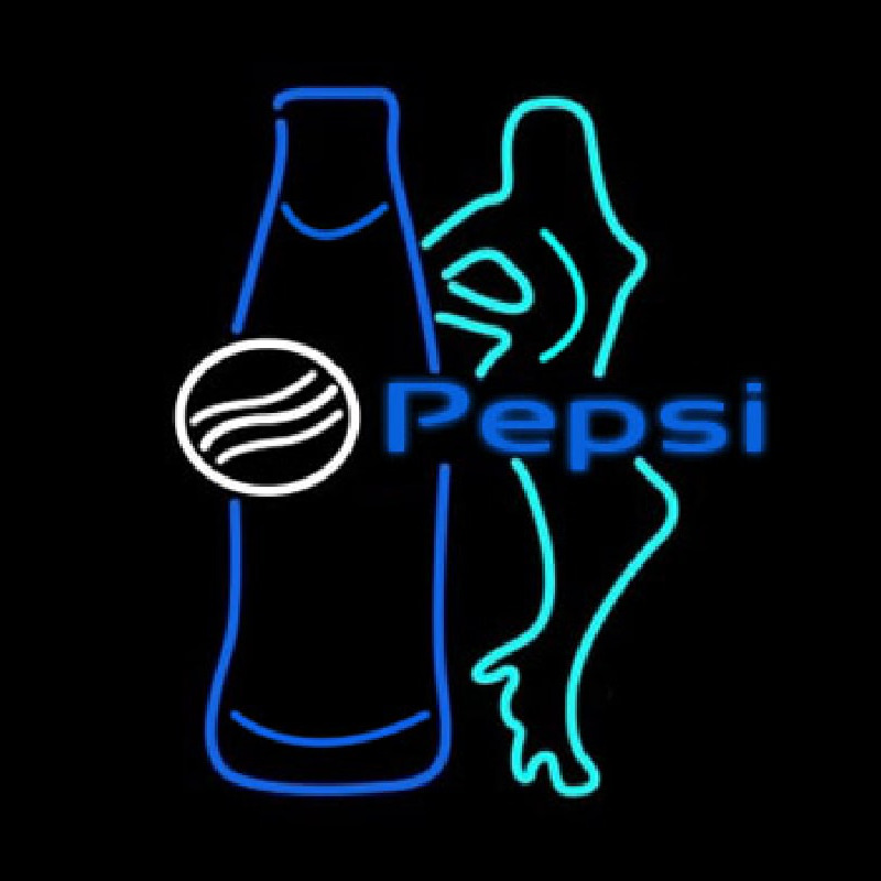 Pepsi Bar With Bottle And Girl Leuchtreklame