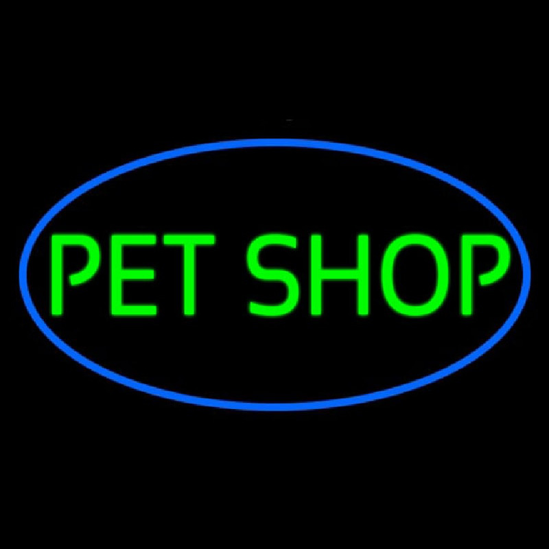 Pet Shop Oval Blue Leuchtreklame