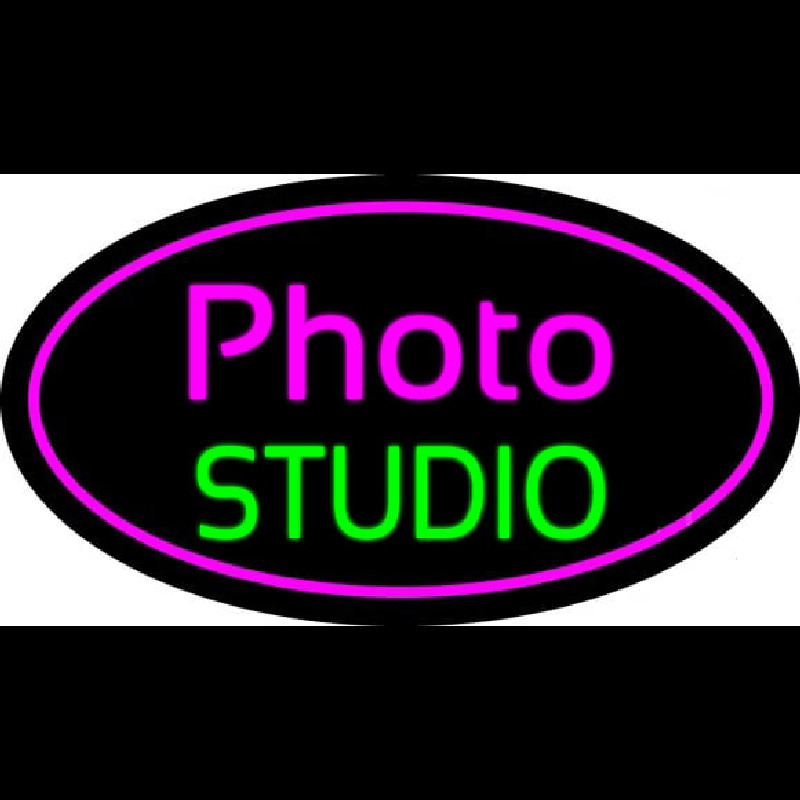 Photo Studio Purple Oval Leuchtreklame