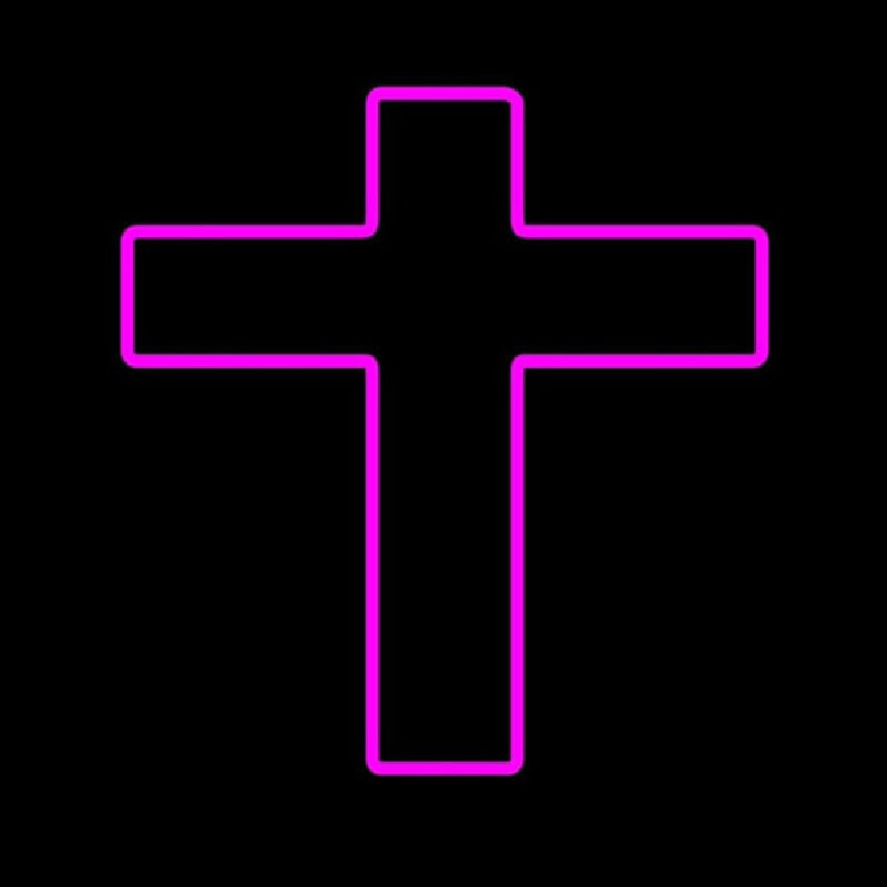 Pink Christian Cross Leuchtreklame