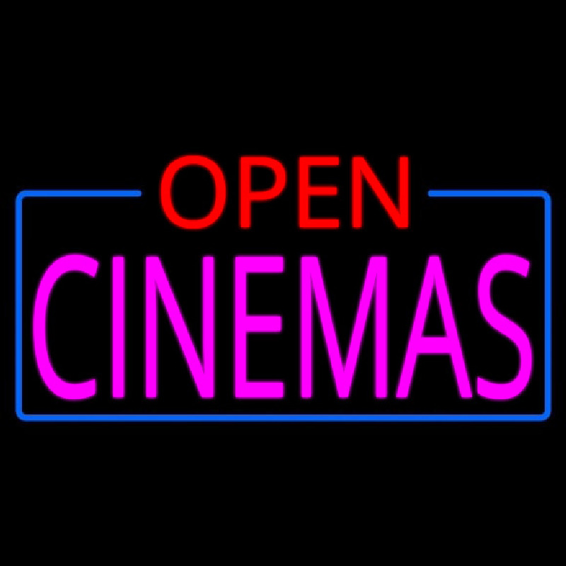 Pink Cinemas Open Leuchtreklame