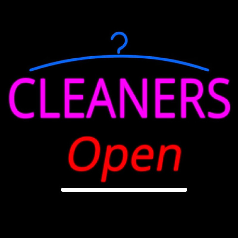 Pink Cleaners Slant Open Logo Leuchtreklame