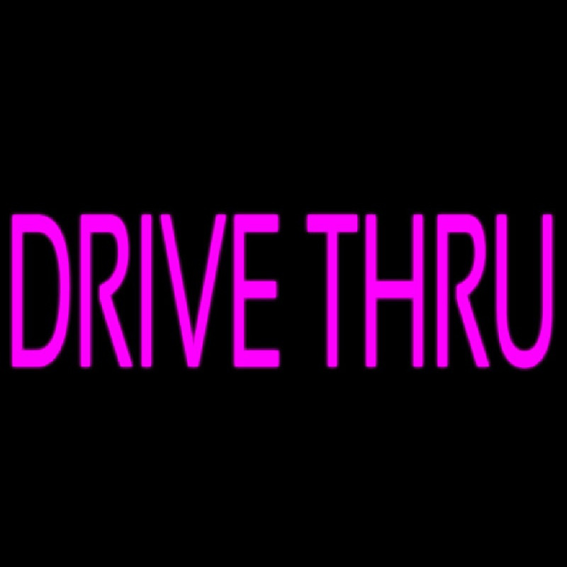 Pink Drive Thru Leuchtreklame