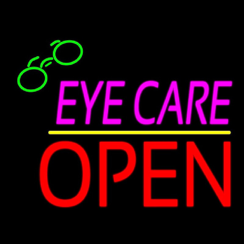 Pink Eye Care Block Red Open Yellow Line Leuchtreklame