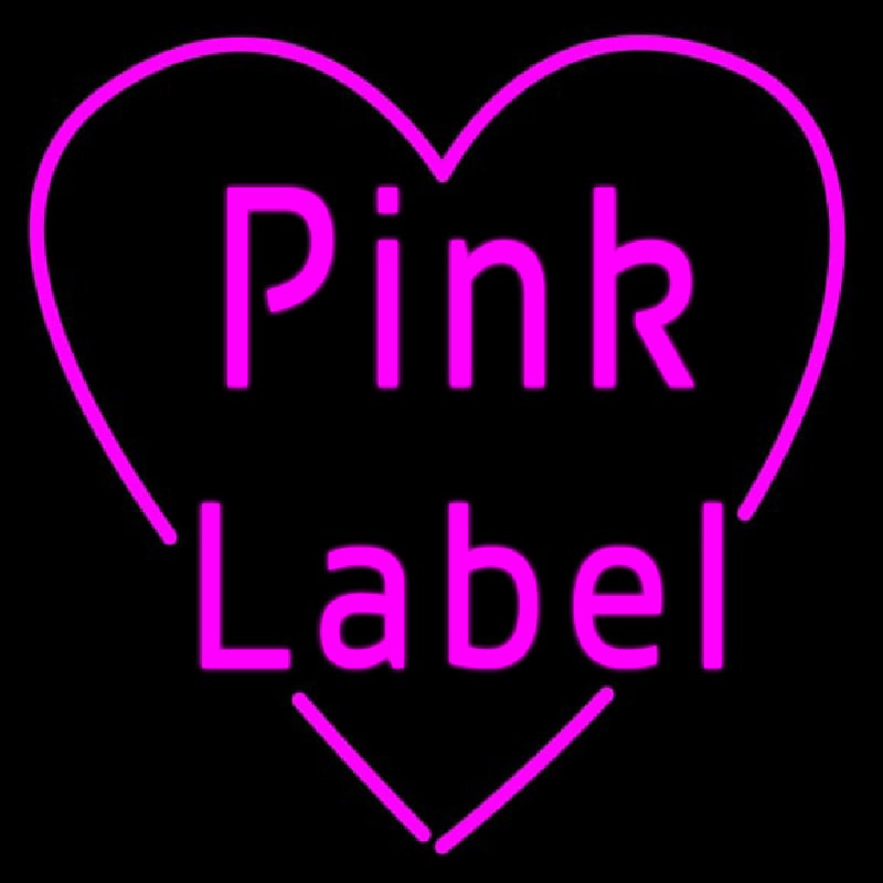 Pink Label Heart Leuchtreklame