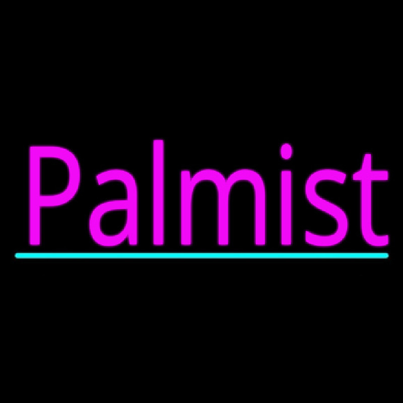 Pink Palmist With Turquoise Line Leuchtreklame