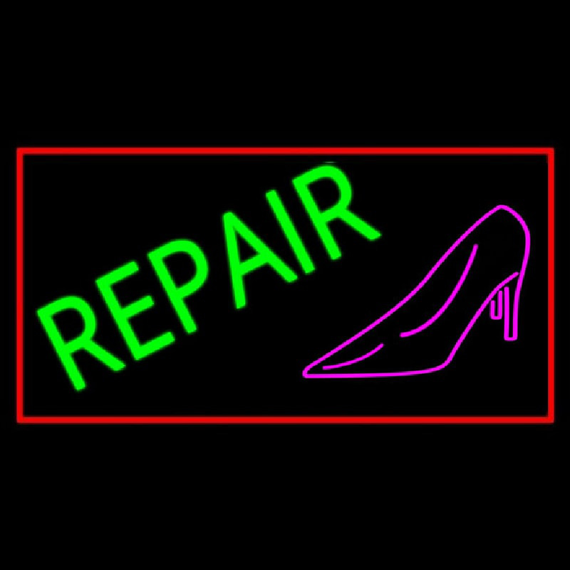 Pink Sandal Green Repair Leuchtreklame