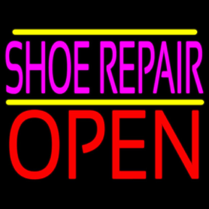 Pink Shoe Repair Open Leuchtreklame