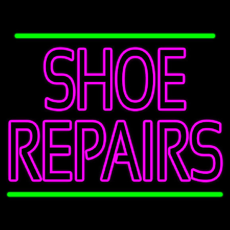 Pink Shoe Repairs With Line Leuchtreklame