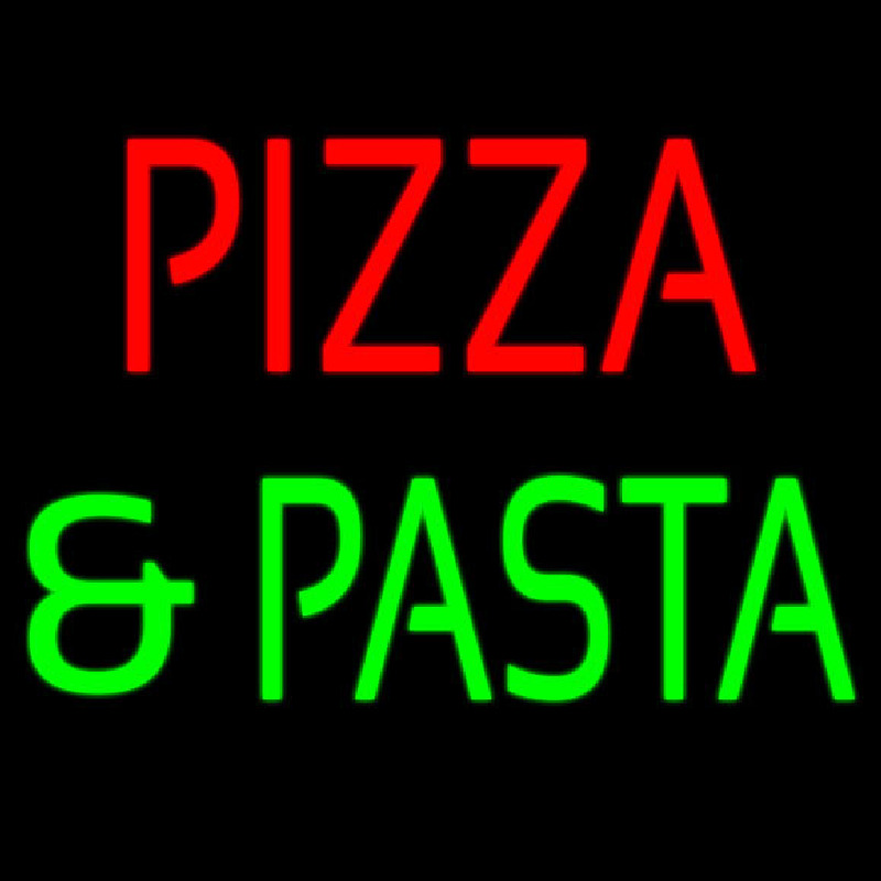 Pizza And Pasta Red And Green Leuchtreklame