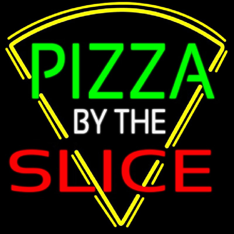 Pizza By The Slice Logo Leuchtreklame