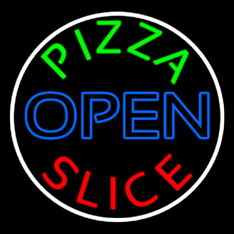 Pizza Slice Open Leuchtreklame