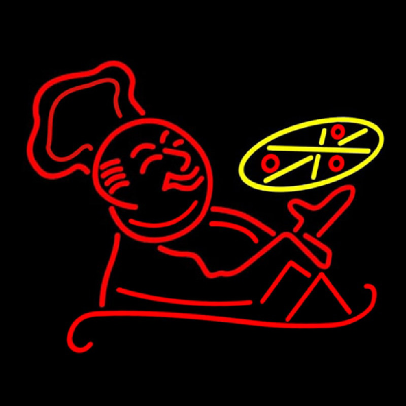 Pizza With Man Logo Leuchtreklame