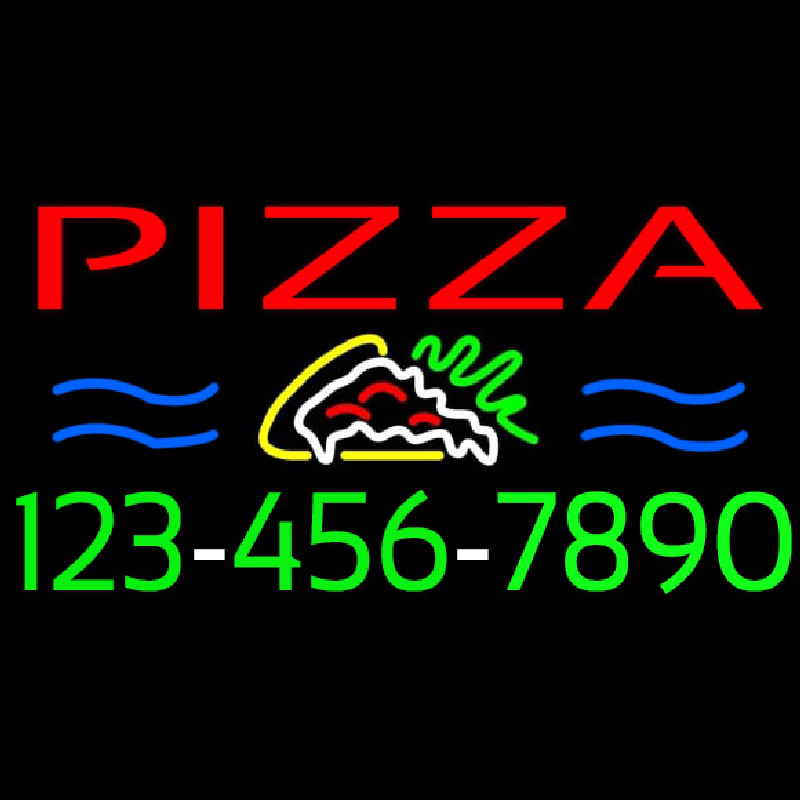 Pizza With Phone Number Leuchtreklame