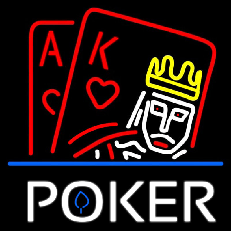 Poker With Border Leuchtreklame