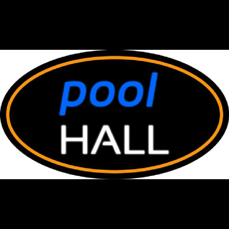 Pool Hall Oval With Orange Border Leuchtreklame