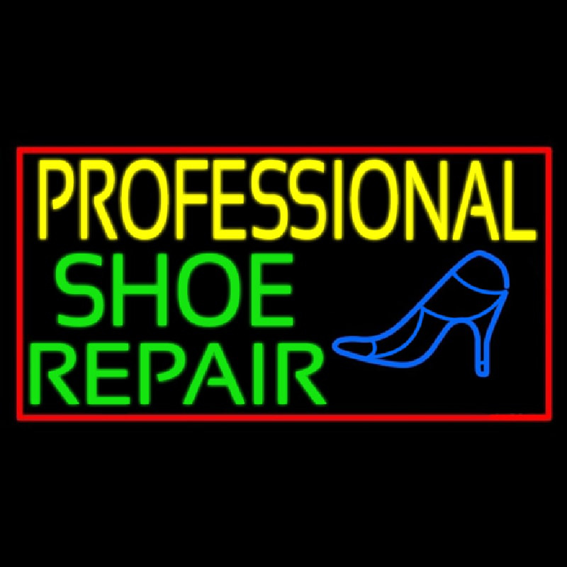 Professional Shoe Repair With Border Leuchtreklame