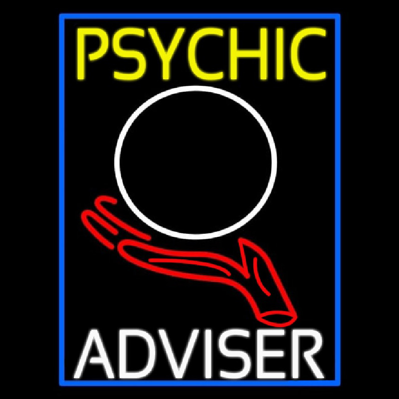 Psychic Adviser Crystal Logo Leuchtreklame