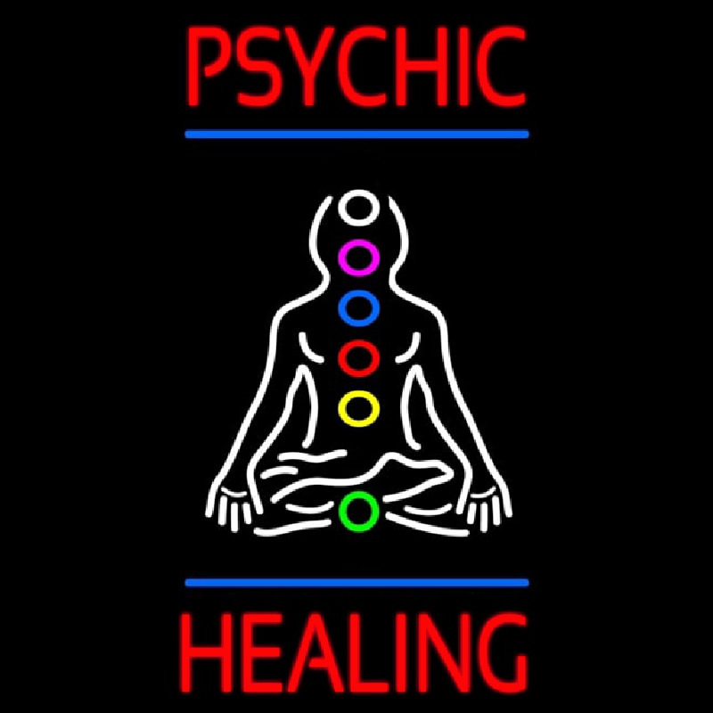 Psychic Health With Blue Line Leuchtreklame