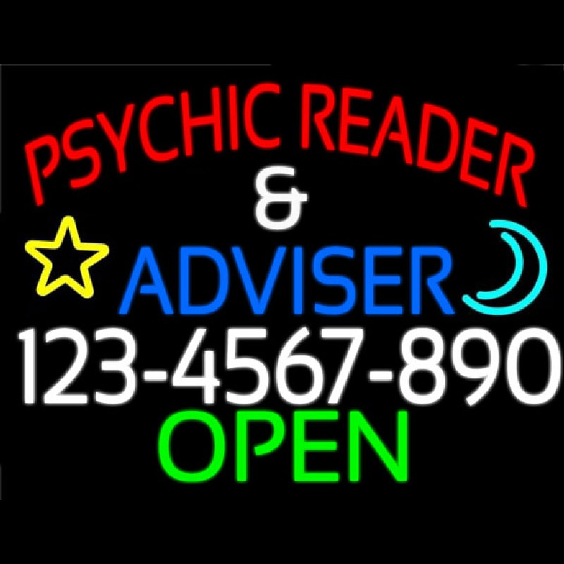 Psychic Reader And Advisor With Phone Number Open Leuchtreklame