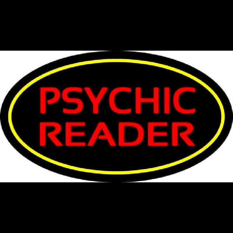 Psychic Reader Yellow Oval Leuchtreklame