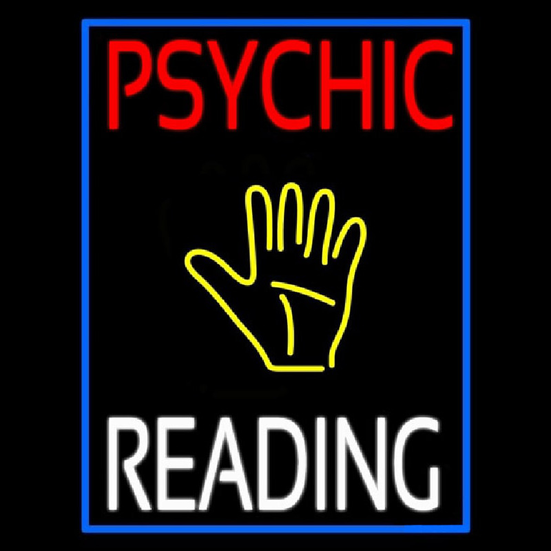 Psychic Reading Block Yellow Palm Leuchtreklame