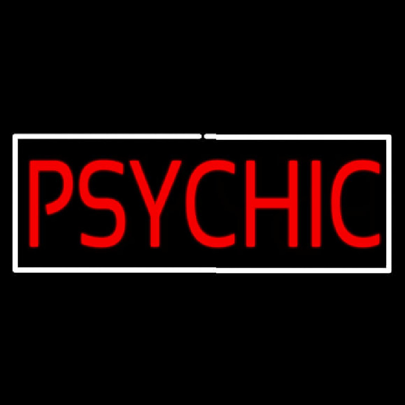 Psychic White Border Leuchtreklame