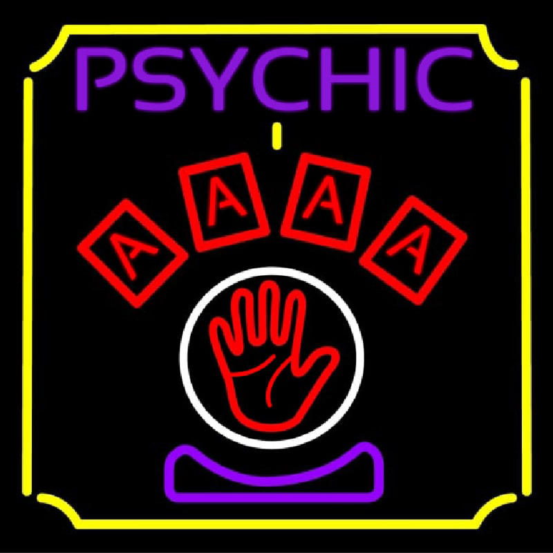 Psychic With Hand Leuchtreklame