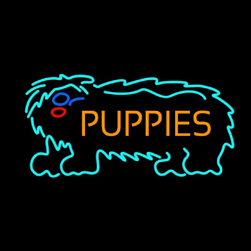 Puppies With Logo Leuchtreklame