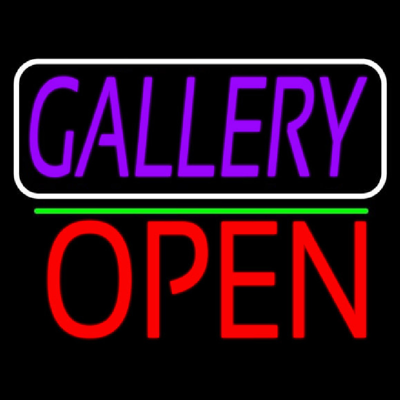 Purle Gallery With Open 1 Leuchtreklame