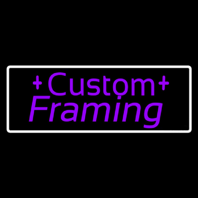 Purple Custom Framing Leuchtreklame