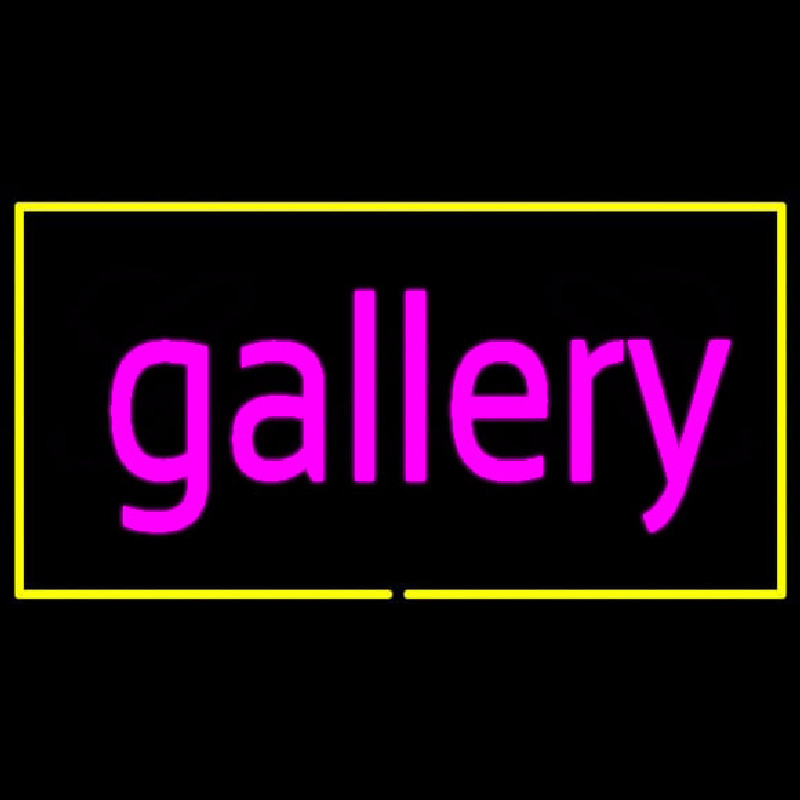 Purple Gallery Yellow Rectangle Leuchtreklame