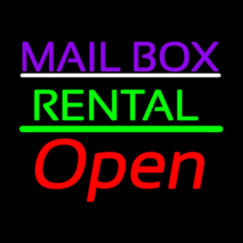 Purple Mailbo  Green Rental With Open Leuchtreklame