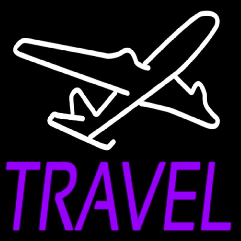 Purple Travel With Logo Leuchtreklame