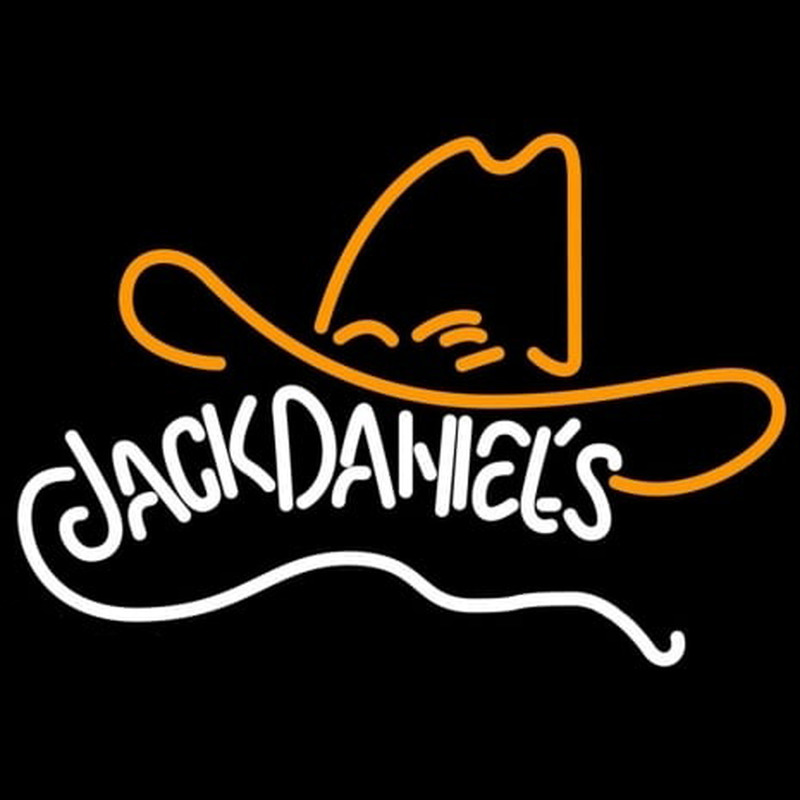 Rare Jack Daniels Whiskey Cowboy Hat Leuchtreklame