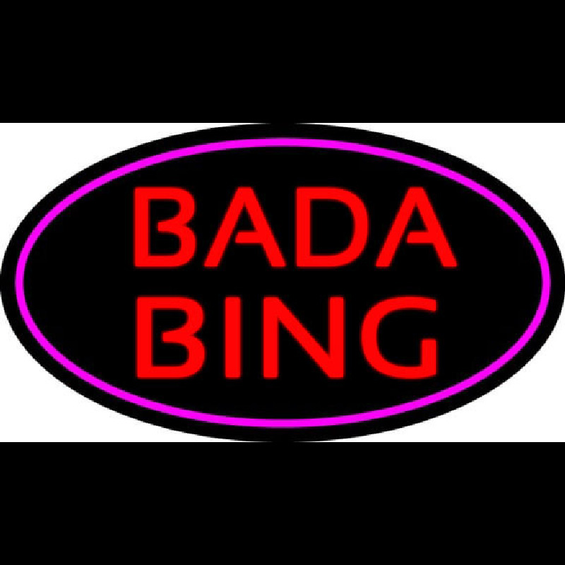 Red Bada Bing With Pink Border Club Leuchtreklame