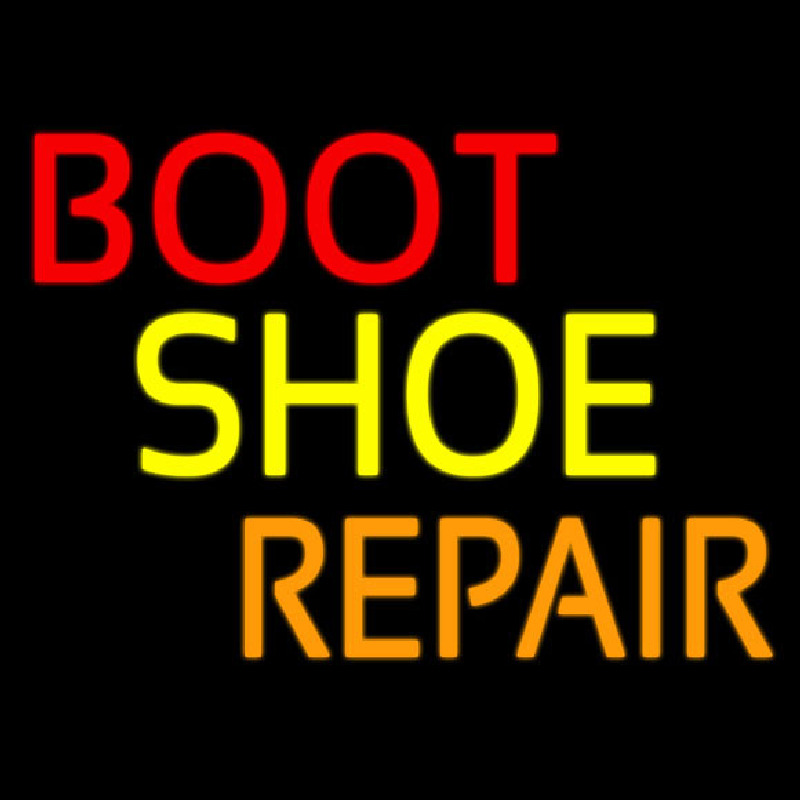 Red Boot Shoe Repair Leuchtreklame