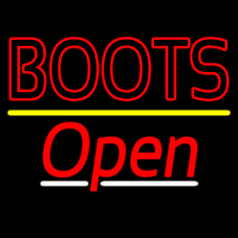 Red Boots Open Leuchtreklame