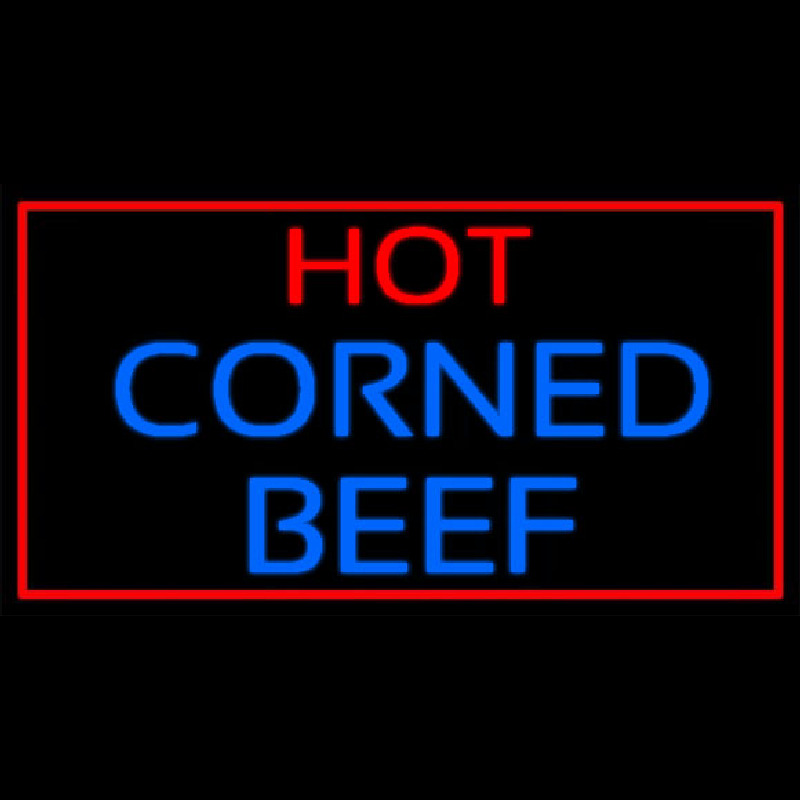 Red Border Hot Corned Beef Leuchtreklame