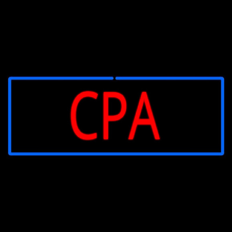 Red Cpa With Blue Border Leuchtreklame