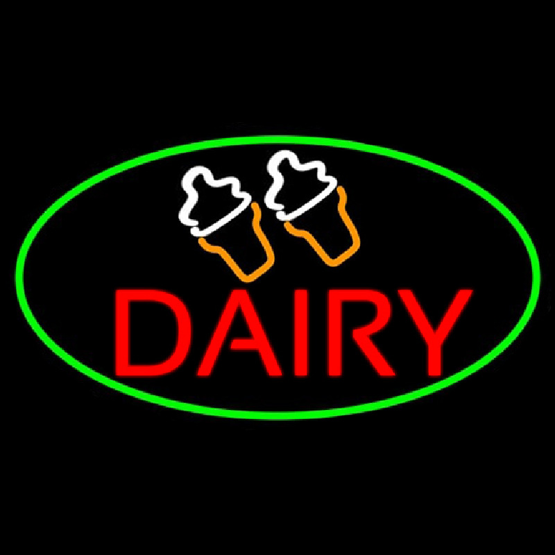 Red Dairy With Logo Leuchtreklame