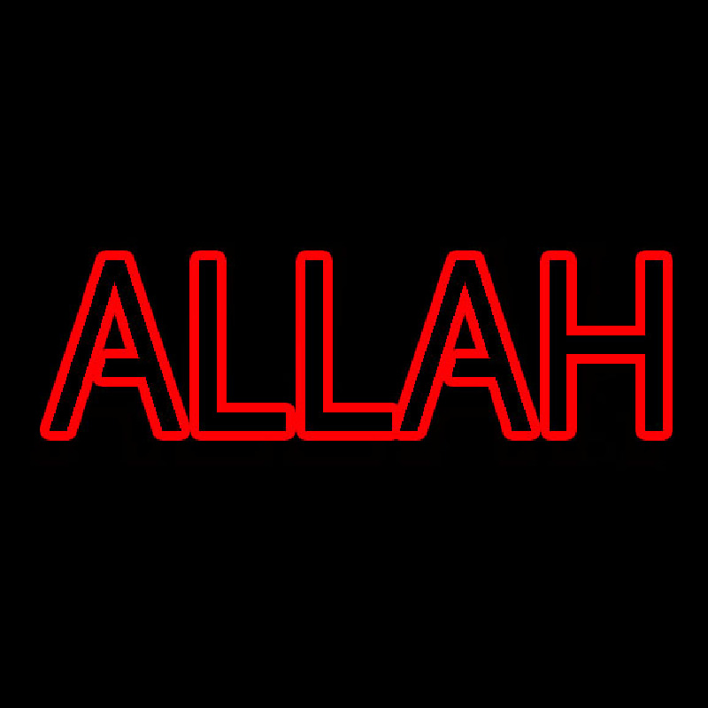 Red Double Stroke Allah Leuchtreklame